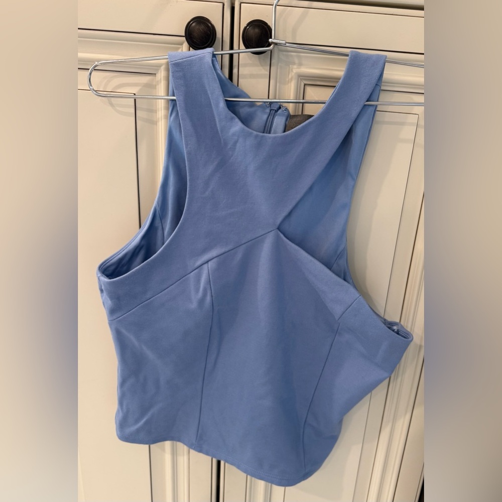 Sunday in Brooklyn-Sleeveless cut out fitted crop top